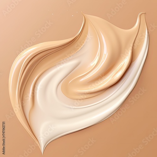 Liquid Foundation Cream Texture, Natural Makeup Smear Strokes, Cosmetic Concealer