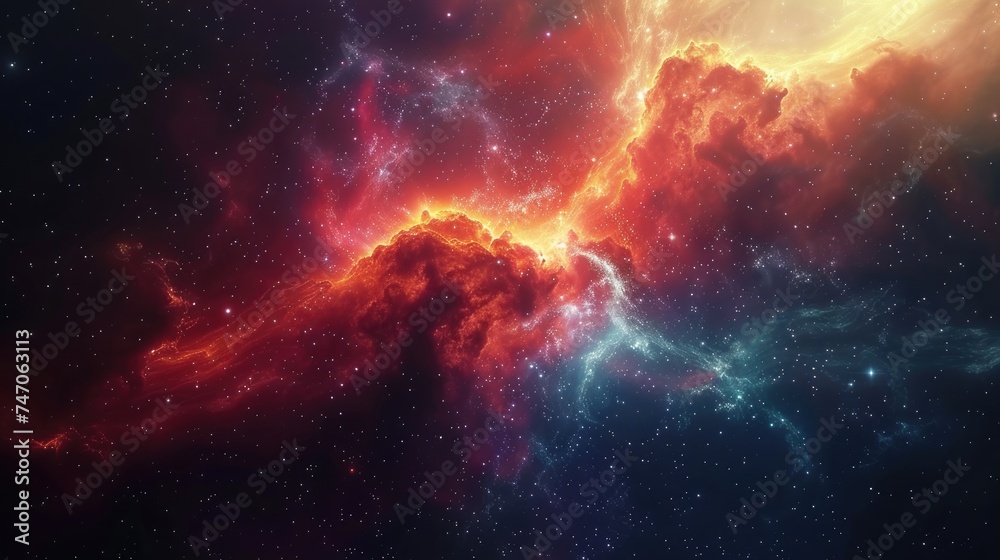 Infinite Horizons Background in Abstract Space Nebula