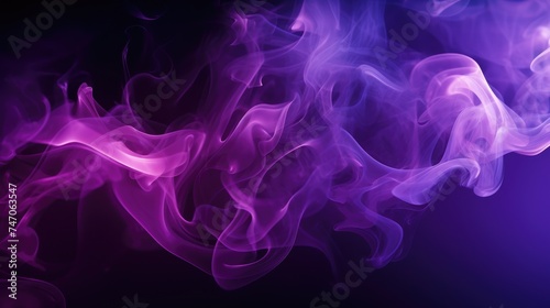 Abstract purple smoke on a dark background. An atmosphere of mystery and magic. The texture of steam and smoke.