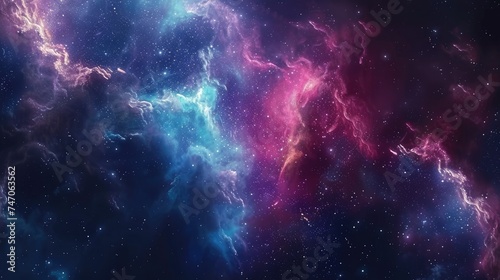 Cosmic Symphony Background within Abstract Space Nebula