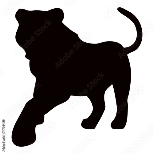 silhouette of a black tiger jumping