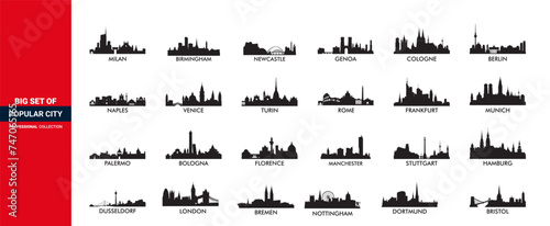 city skylines design. Set of vector cities silhouette photo
