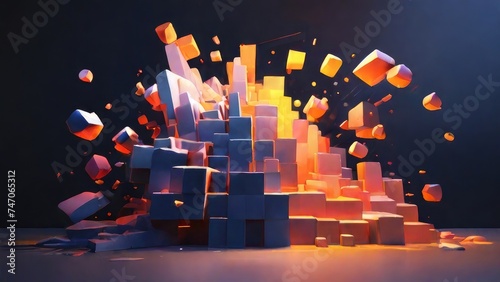 cube spark with light background