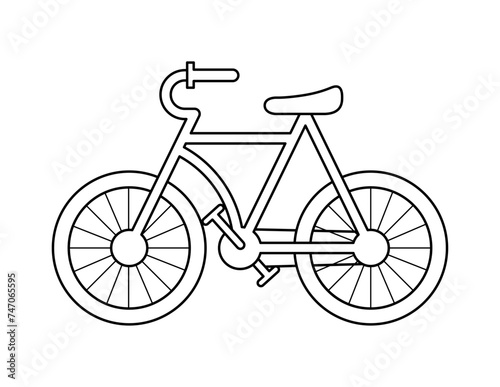 bicycle outline for coloring book template, bicycle for kids illustration worksheet printable