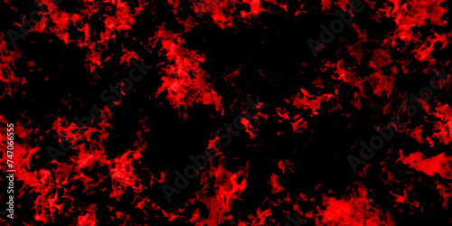 Red grunge abstract background texture black concrete wall, grunge dark grunge red concrete background. Defocused Lights and Dust Particles. Abstract dynamic particles with soft red clouds on dark.