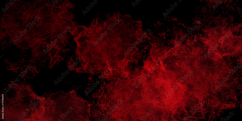 Abstract red black realistic cloudscape atmosphere mist or smog vector.  Abstract Watercolor red grunge background. Textured Smoke. abstract background with natural texture. smoke exploding art. - obrazy, fototapety, plakaty 