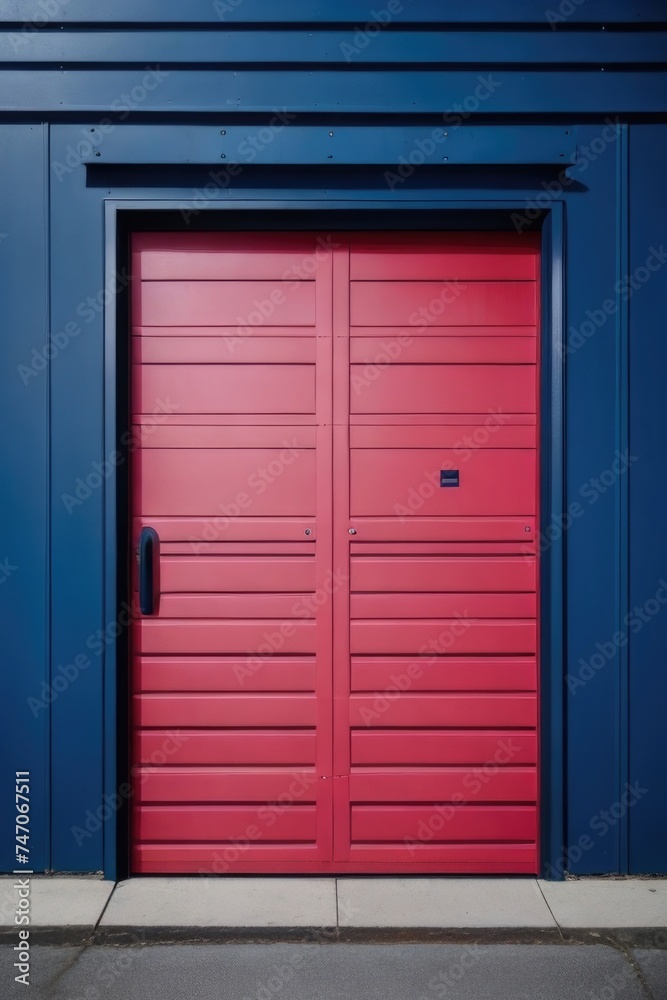 red and blue garage metal door red and blue garage metal door