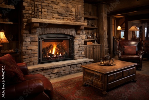 craft fireplace in an old mansion