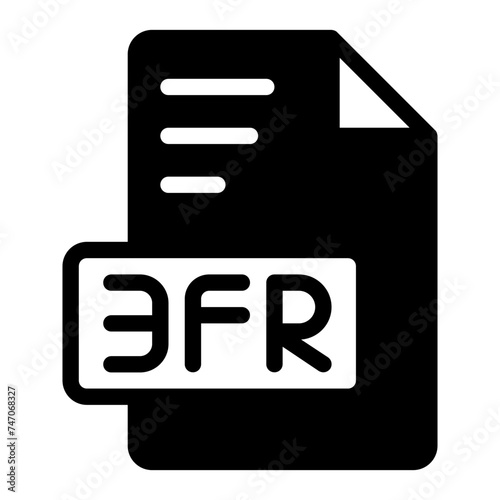 3fr icon Glyph design. image extension format file type icon. vector illustration