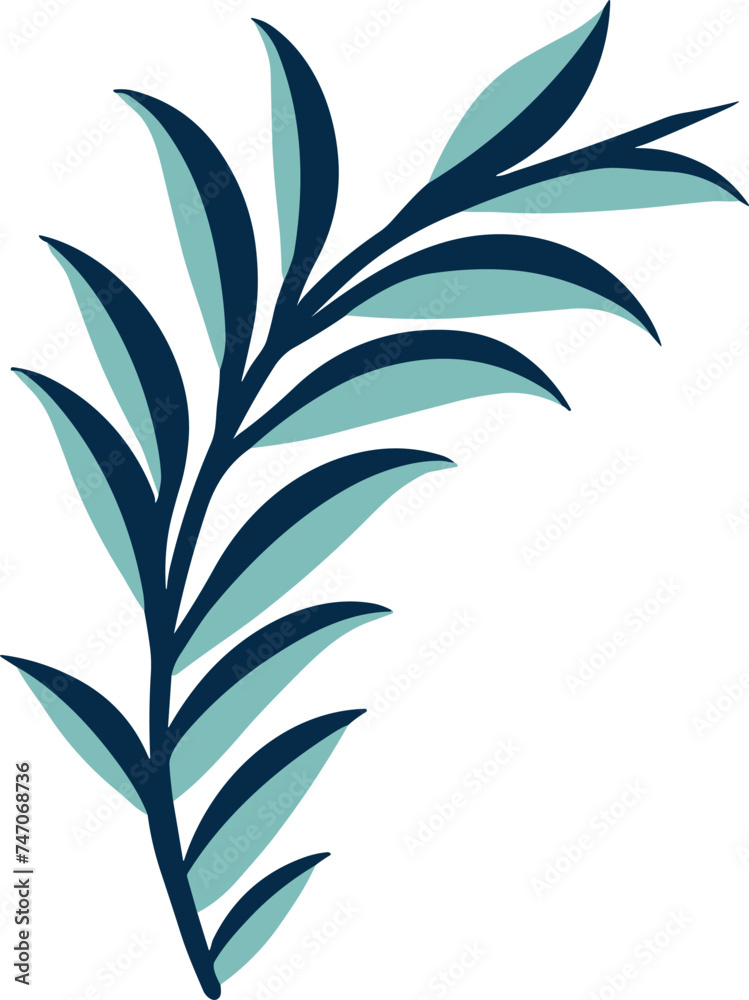 isolate green leaf flat style on background