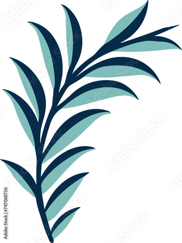 isolate green leaf flat style on background