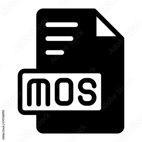 Mos Icon Glyph design. image extension format file type icon. vector illustration