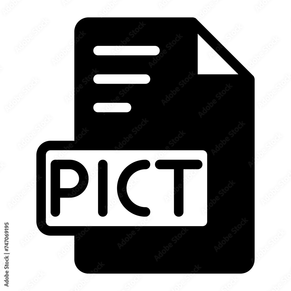 Pict Icon Glyph design. image extension format file type icon. vector illustration Pict Icon Glyph design. image extension format file type icon. vector illustration
