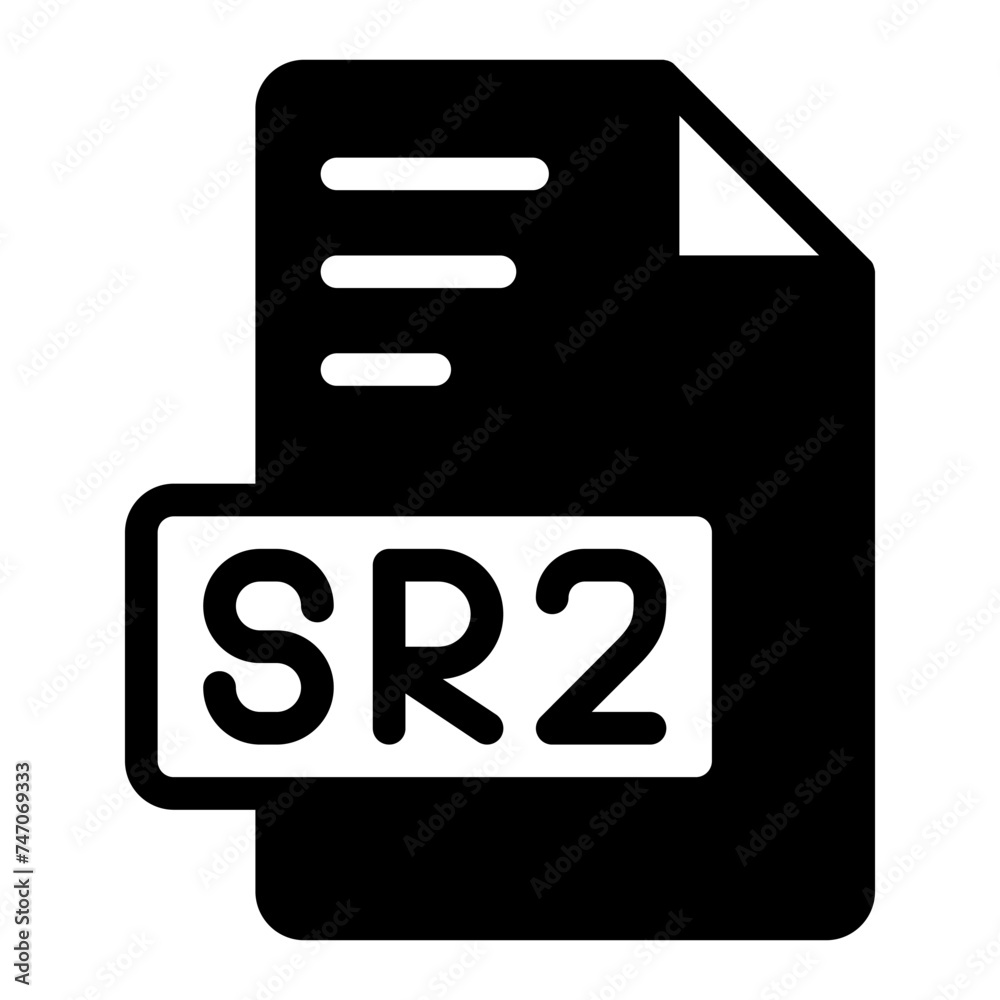 Sr2 Icon Glyph design. image extension format file type icon. vector illustration Sr2 Icon Glyph design. image extension format file type icon. vector illustration