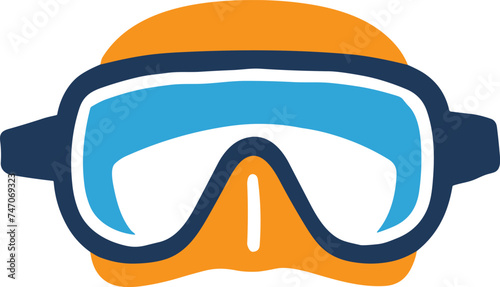diving make flat style isolate on background