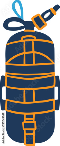 diving equipment flat style isolate on background