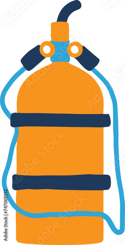 diving equipment flat style isolate on background