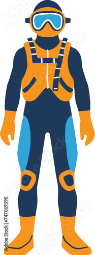 aquanaut flat style isolate on background