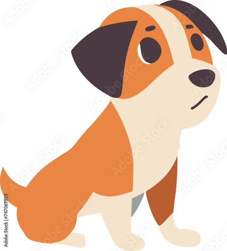 beagle dog flat style isolated on background