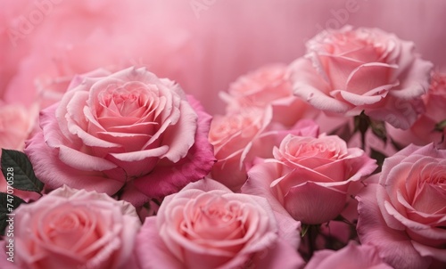 Pastel Pink Roses Dancing in Pink Smoke wide banner 