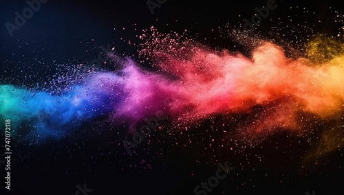 Colorful Paint Explosion in Mid-Air