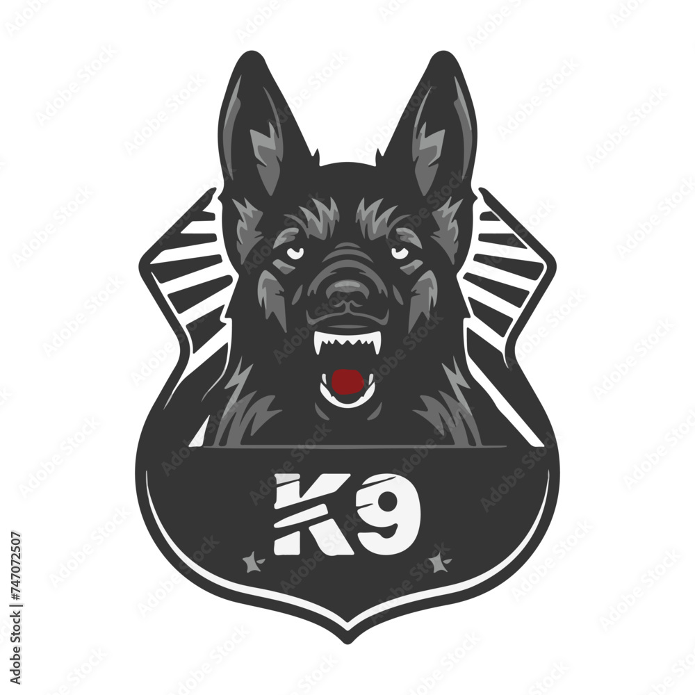 Ταπετσαρία k9 police dog logo k9 unit vector illustration