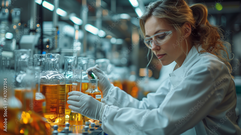 A dedicated male scientist with glasses closely examines Focused Scientist Analyzing Samples in Research Lab A dedicated male scientist with glasses closely examines Focused Scientist Analyzing Samples in Research Lab
