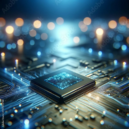 Obraz na płótnie Illuminated CPU: Heart of Computing Power