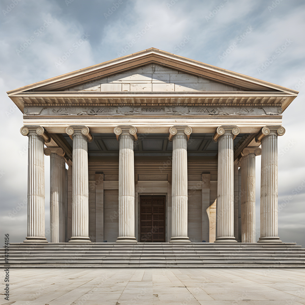 The Majestic Beauty of an Ancient Greek Temple on a Sunny Day: A Testament to Time and History
