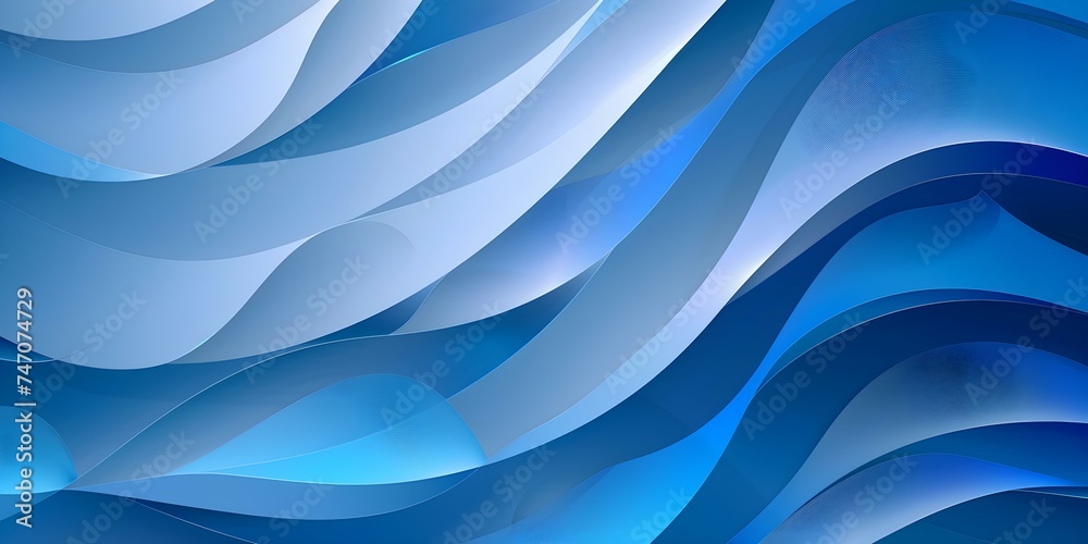 Elegant Waves of Blue Creating a Soothing Visual Experience