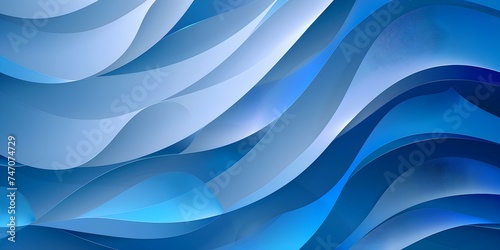 Elegant Waves of Blue Creating a Soothing Visual Experience © DavidGalih | Dikomo.