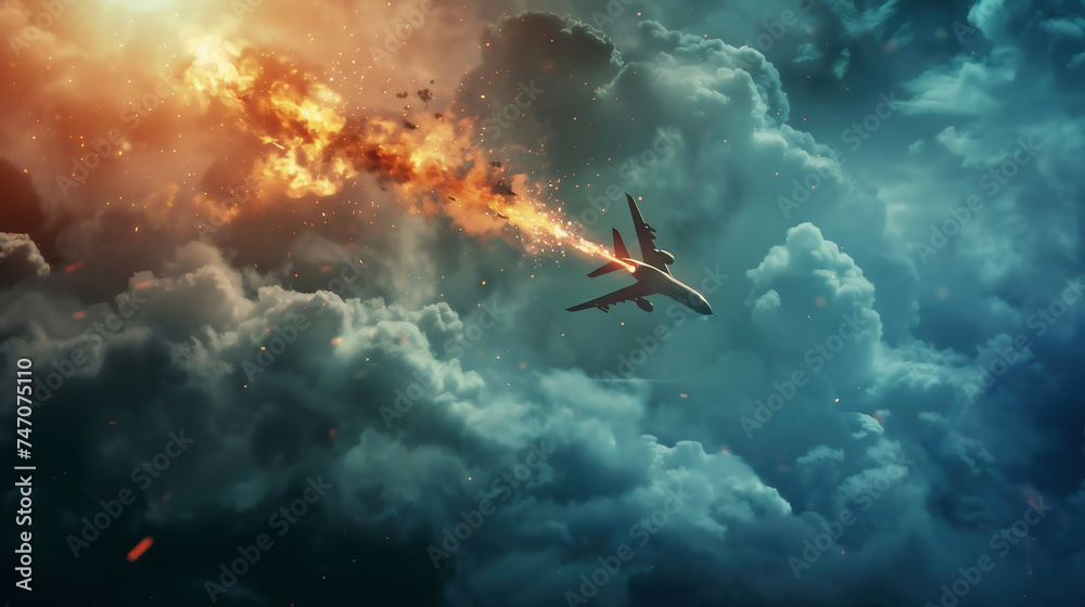 Shooting down of a military plane in the night sky. Hostilities Shooting down of a military plane in the night sky. Hostilities