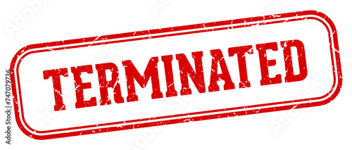 terminated stamp. terminated rectangular stamp on white background
