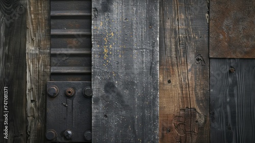 Aged Wood and Steel: Warm aged wood meets cold hard steel in an industrial evolution texture tale.
