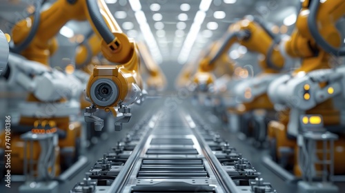 The synchronized dance of assembly line machinery forms a mesmerizing ballet of industrial precision.