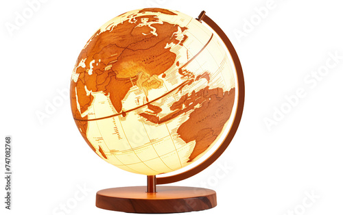 Globe with Integrated LED Light Source Isolated on Transparent Background PNG.