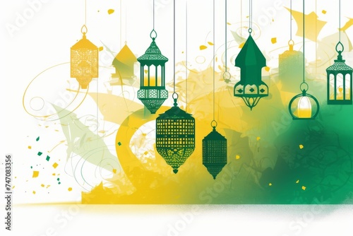 Vector art for Ramadan Kareem Greeting card  photo