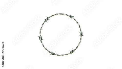 Принти на полотні circle barbed wire metal 3D rendering