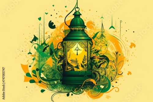 Vector art for Ramadan Kareem Greeting card  photo