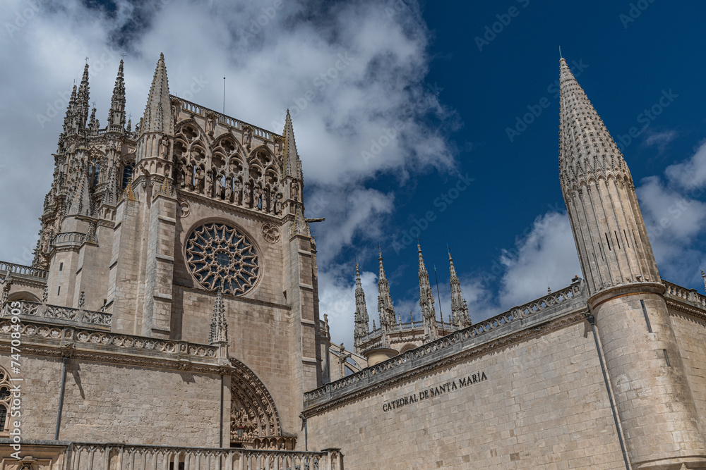 Cathedral of Saint Mary in Burgos. Burgos is a city in northern Spain and the historic capital of Castile.