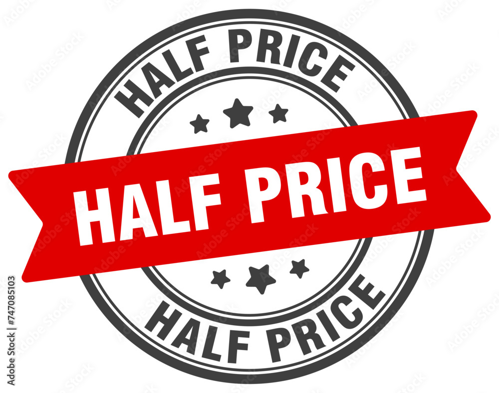half price stamp. half price label on transparent background. round sign half price stamp. half price label on transparent background. round sign