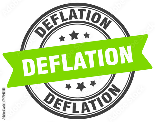 deflation stamp. deflation label on transparent background. round sign
