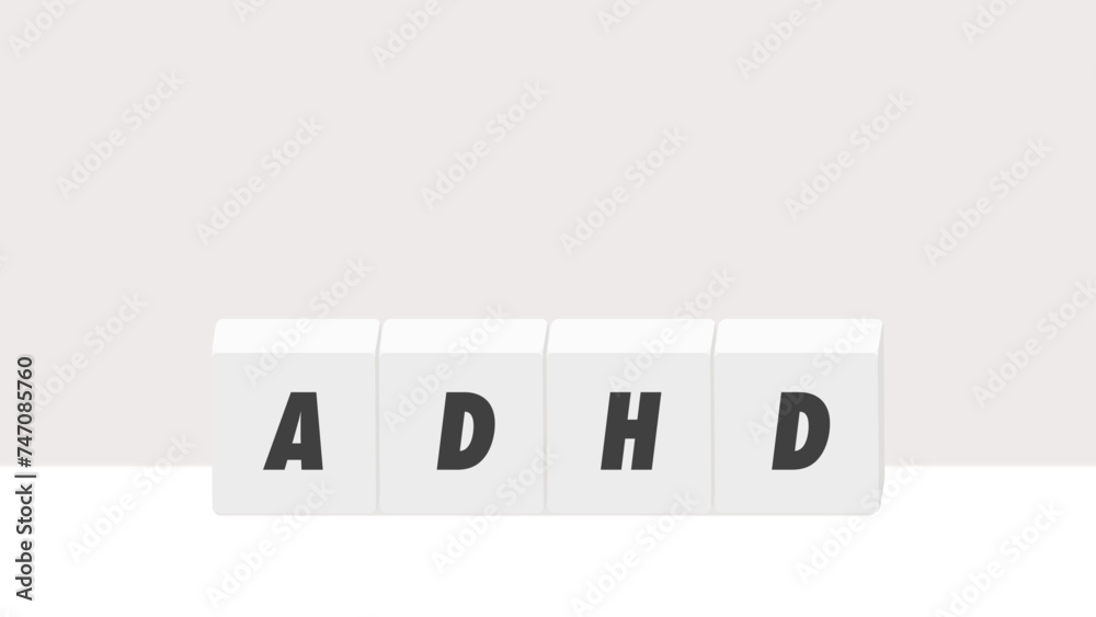 シンプルな背景にブロックとADHDの文字 - 注意欠如多動症のイメージのバナー素材 - 16:9
シンプルな背景にブロックとADHDの文字 - 注意欠如多動症のイメージのバナー素材 - 16:9