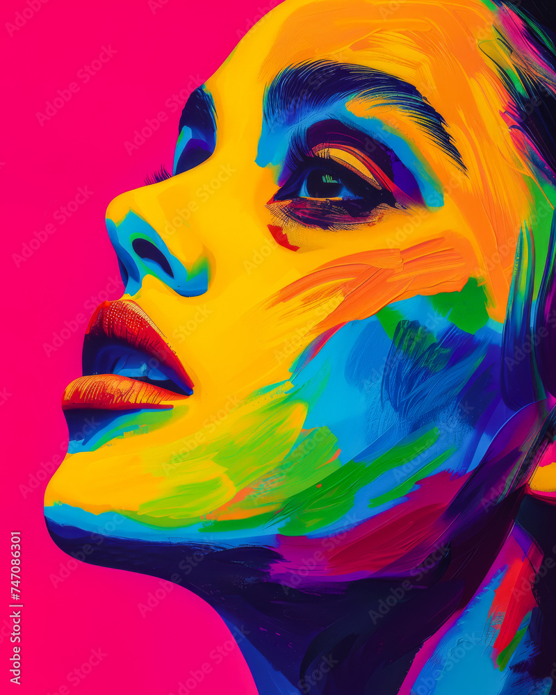 Vibrant woman portrait with bold colors