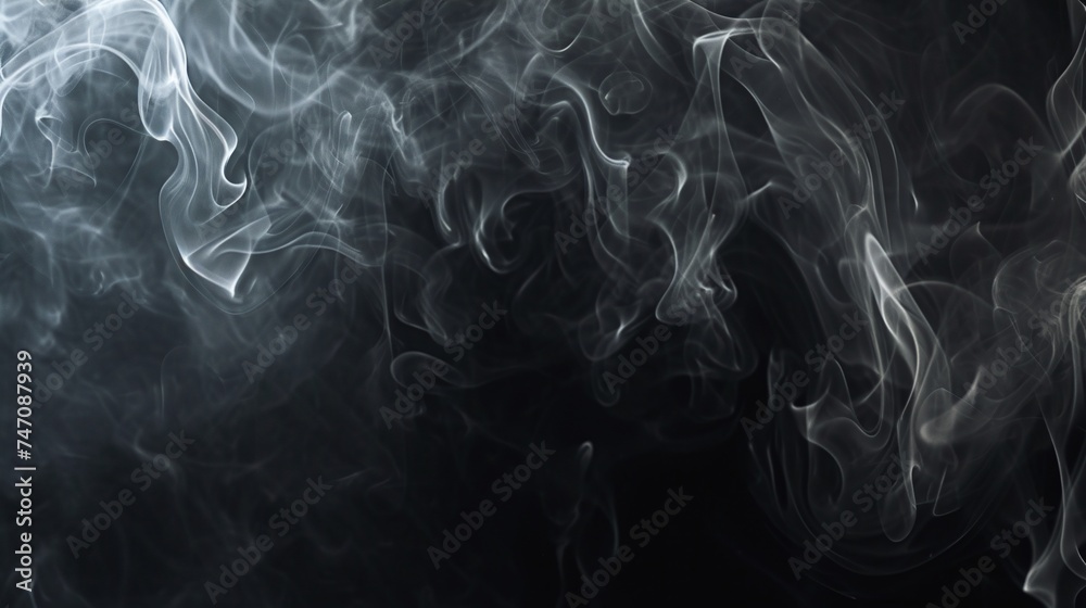 Smoke on a black background - obrazy, fototapety, plakaty 