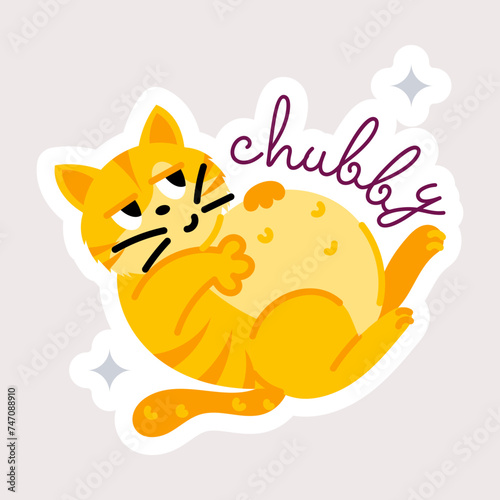 Get your hands on this chubby cat flat sticker 