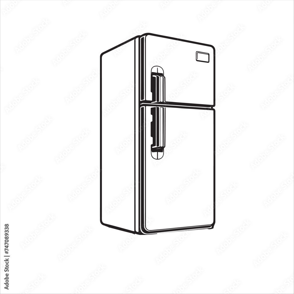 outline silhouette fridge isolated on white background outline silhouette fridge isolated on white background