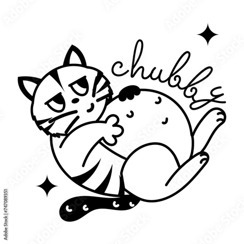 Get your hands on this chubby cat glyph sticker 
