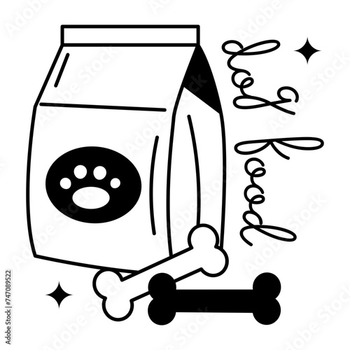 Ready to use glyph sticker of dog food 