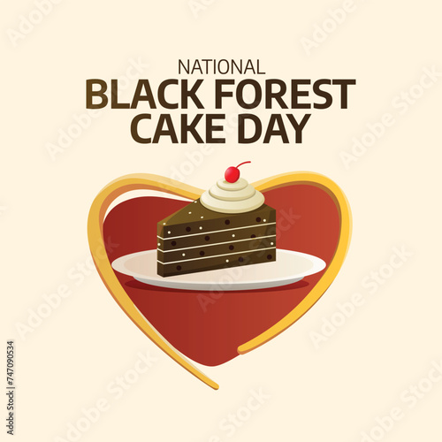 vector graphic of National Black Forest Cake Day ideal for National Black Forest Cake Day celebration.